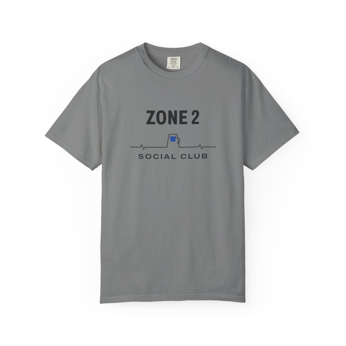 Zone 2 Social Club Tee in Grey, front view