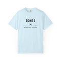 Zone 2 Social Club Tee in Chambray, front view
