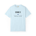 Zone 2 Social Club Tee in Chambray, front view