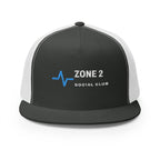Zone 2 Trucker Cap in Charcoal/White, front view